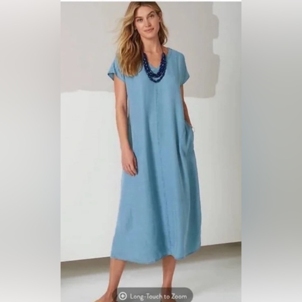 JJill Denim tencel short sleeve dress